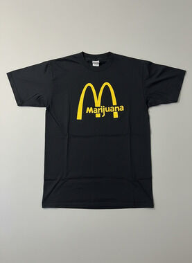 Vintage Marijuana McDonald's Parody T-Shirt Black USA Made Medium